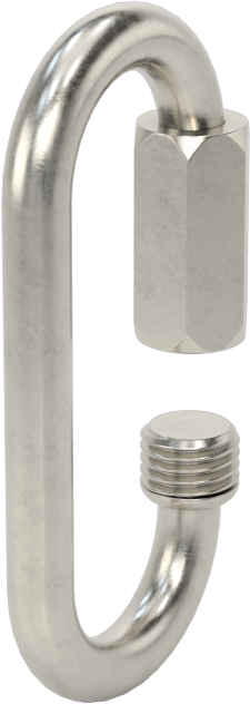 Oval Hızlı Bağlantı, Tip 316 Paslanmaz Çelik, 1/8" Kalınlık, 3/16" Açıklık, Kaldırma Amaçlı Değildir