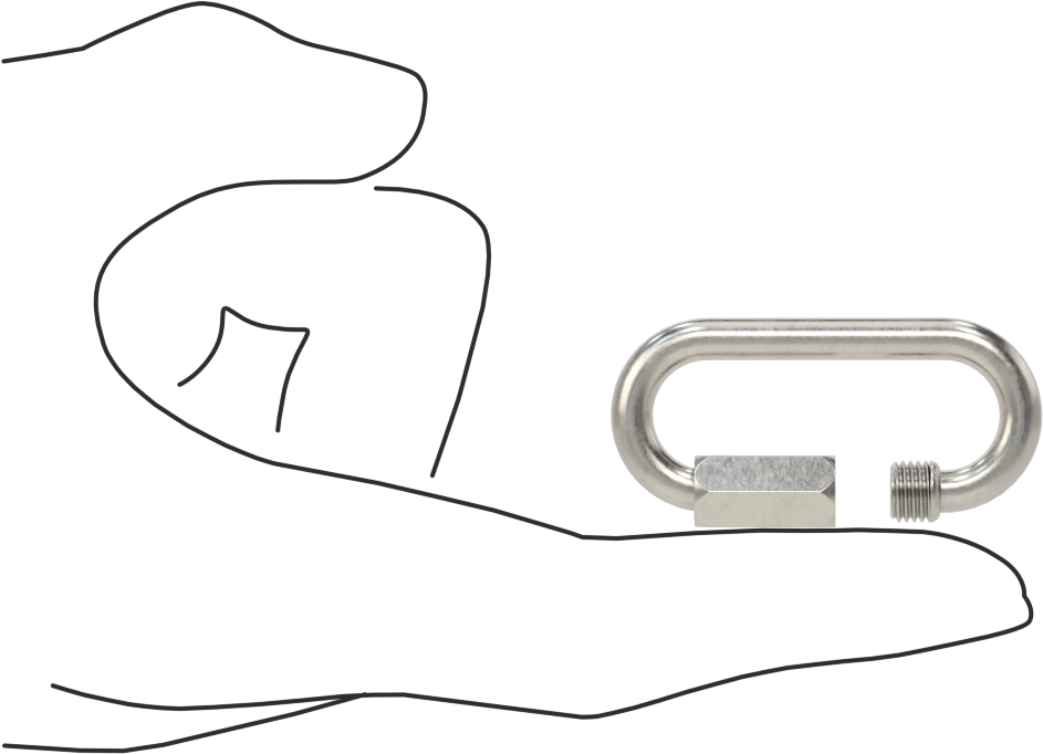 Oval Hızlı Bağlantı, Tip 316 Paslanmaz Çelik, 3/16" Kalınlık, 1/4" Açıklık, Kaldırma Amaçlı Değildir