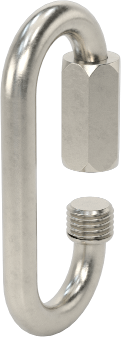 Oval Hızlı Bağlantı, Tip 316 Paslanmaz Çelik, 3/16" Kalınlık, 1/4" Açıklık, Kaldırma Amaçlı Değildir