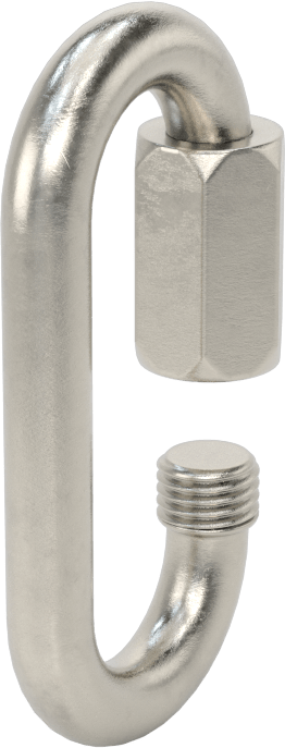 Oval Hızlı Bağlantı, Tip 316 Paslanmaz Çelik, 1/4" Kalınlık, 5/16" Açıklık, Kaldırma Amaçlı Değildir