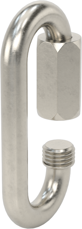 Oval Hızlı Bağlantı, Tip 316 Paslanmaz Çelik, 3/8" Kalınlık, 1/2" Açıklık, Kaldırma Amaçlı Değildir