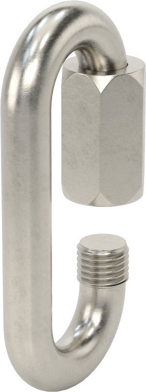 Oval Hızlı Bağlantı, Tip 316 Paslanmaz Çelik, 1/2" Kalınlık, 9/16" Açıklık, Kaldırma Amaçlı Değildir