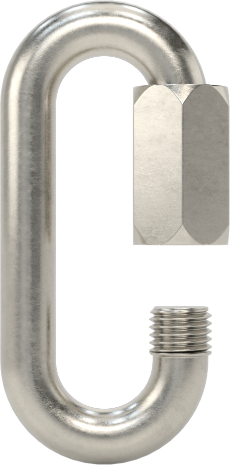 Oval Hızlı Bağlantı, Tip 316 Paslanmaz Çelik, 1/2" Kalınlık, 9/16" Açıklık, Kaldırma Amaçlı Değildir