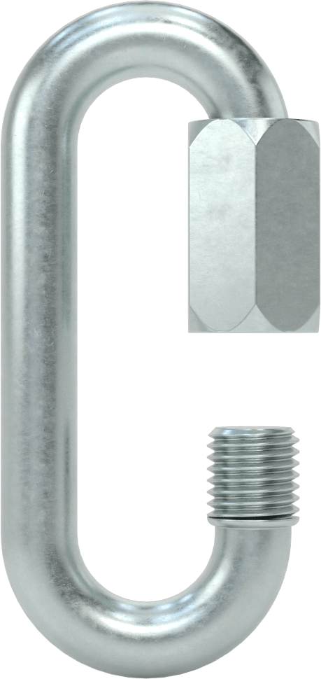 Oval Hızlı Bağlantı, Kaplamalı Çelik, 9/16" Kalınlık, 11/16" Açıklık, Kaldırma Amaçlı Değildir