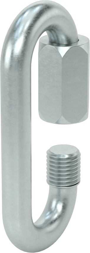 Oval Hızlı Bağlantı, Kaplamalı Çelik, 9/16" Kalınlık, 11/16" Açıklık, Kaldırma Amaçlı Değildir