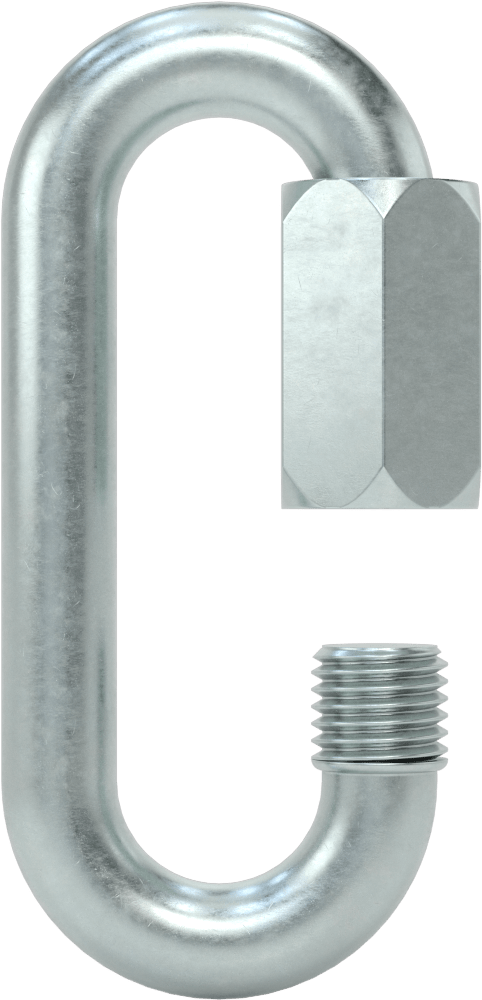 Oval Hızlı Bağlantı, Çinko Kaplı Çelik, 5/8" Kalınlık, 3/4" Açıklık, Kaldırma Amaçlı Değildir