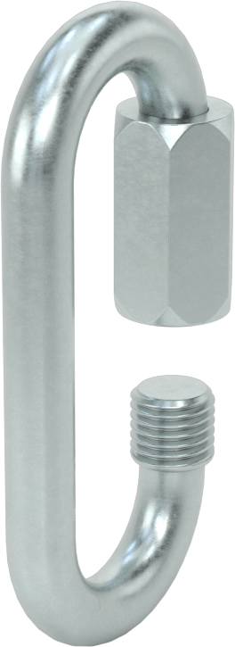 Oval Hızlı Bağlantı, Çinko Kaplı Çelik, 9/32" Kalınlık, Kaldırma Amaçlı Değildir