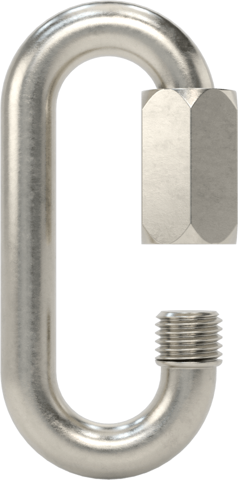 Oval Hızlı Bağlantı, Tip 316 Paslanmaz Çelik, 9/16" Kalınlık, 21/32" Açıklık, Kaldırma Amaçlı Değildir