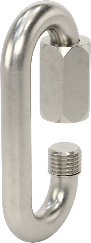 Oval Hızlı Bağlantı, Tip 316 Paslanmaz Çelik, 9/16" Kalınlık, 21/32" Açıklık, Kaldırma Amaçlı Değildir