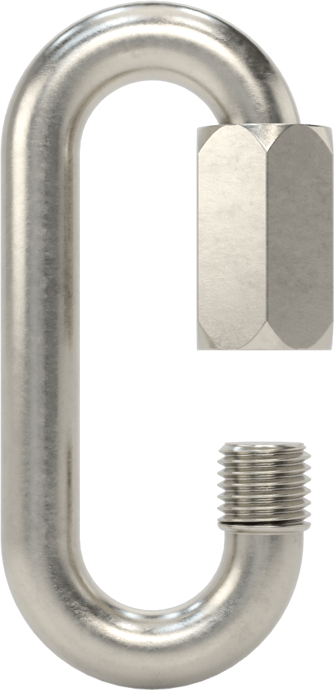 Oval Hızlı Bağlantı, Tip 316 Paslanmaz Çelik, 5/8" Kalınlık, 3/4" Açıklık, Kaldırma Amaçlı Değildir