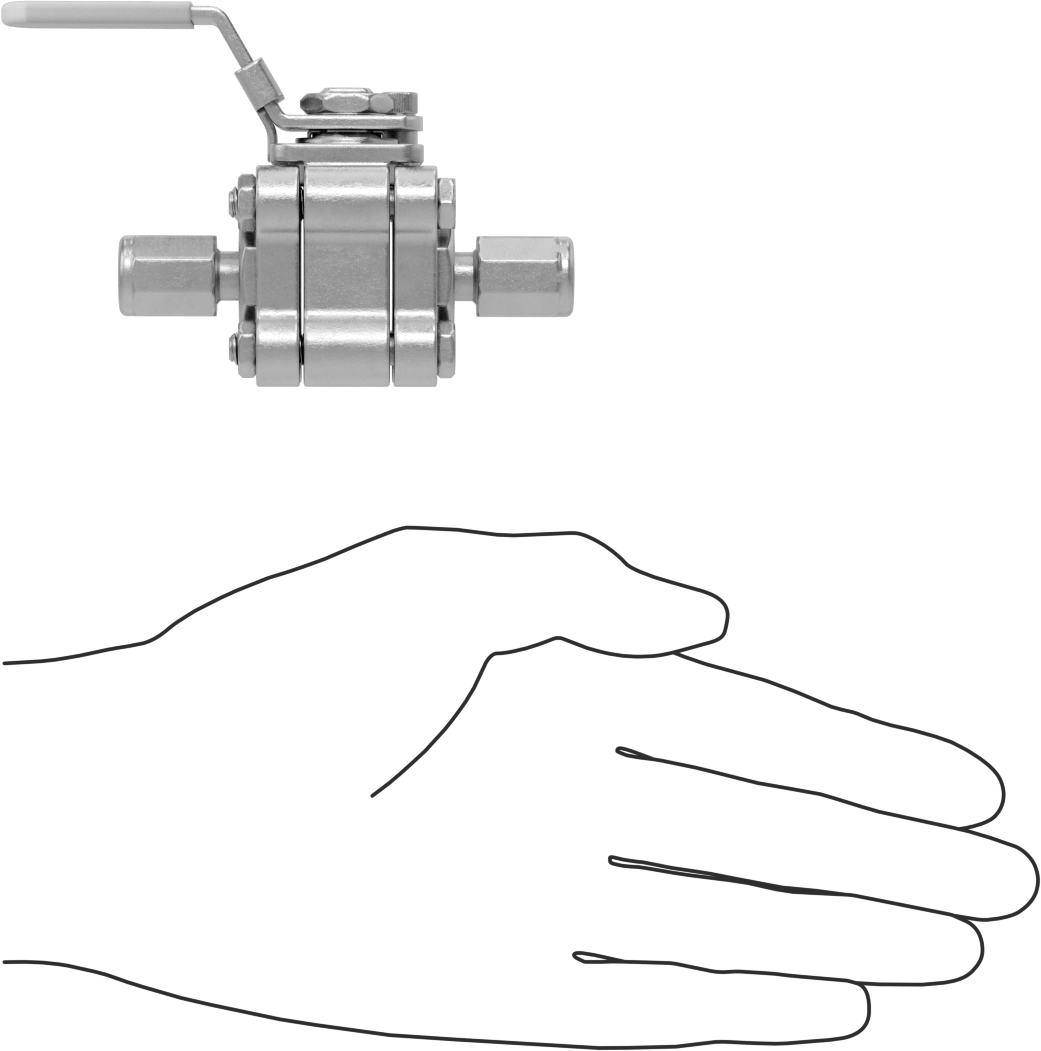Easy-Maintenance Açma/Kapama Vanası, 1/4" Dış Çaplı Boru için Sıkıştırma Bağlantı Parçaları ile