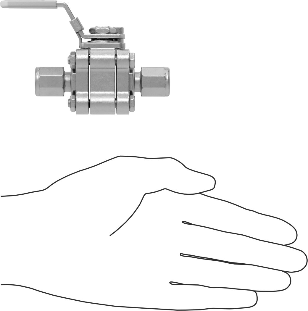 Easy-Maintenance Açma/Kapama Vanası, 3/8" Dış Çaplı Boru için Sıkıştırma Bağlantı Elemanları ile
