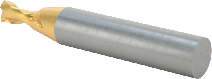 TiN Kaplamalı Yüksek Hızlı Çelik Kare Uçlu Freze, 2 Yiv, 7/32" Freze Çapı, 2-5/16" Toplam Uzunluk
