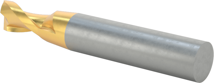 TiN Kaplamalı Yüksek Hızlı Çelik Kare Uçlu Freze, 2 Yiv, 5/16" Freze Çapı, 2-5/16" Toplam Uzunluk