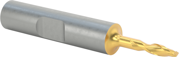 TiN Kaplamalı Yüksek Hızlı Çelik Kare Uçlu Freze, 2 Yiv, 1/8" Freze Çapı, 2-3/8" Toplam Uzunluk