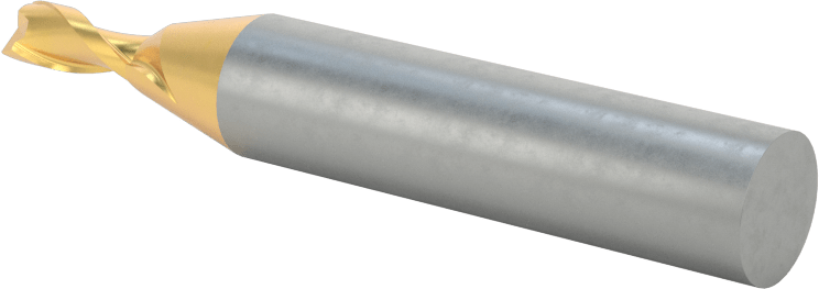 TiN Kaplamalı Yüksek Hızlı Çelik Kare Uçlu Freze, 2 Yiv, 11/64" Freze Çapı, 2-5/16" Toplam Uzunluk