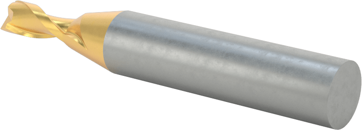 TiN Kaplamalı Yüksek Hızlı Çelik Kare Uçlu Freze, 2 Yiv, 13/64" Freze Çapı, 2-5/16" Toplam Uzunluk
