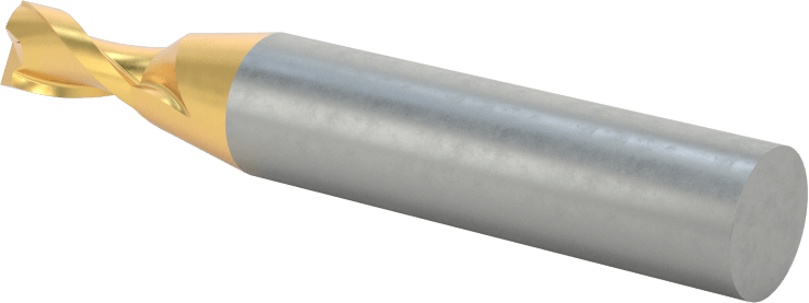 TiN Kaplamalı Yüksek Hızlı Çelik Kare Uçlu Freze, 2 Yiv, 15/64" Freze Çapı, 2-5/16" Toplam Uzunluk