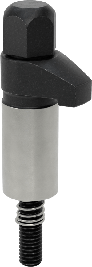 Sabitleme Fikstürü Kelepçesi, Kapak Somunlu Topuz Başlı Vida, 3-1/8"-16 Dişli