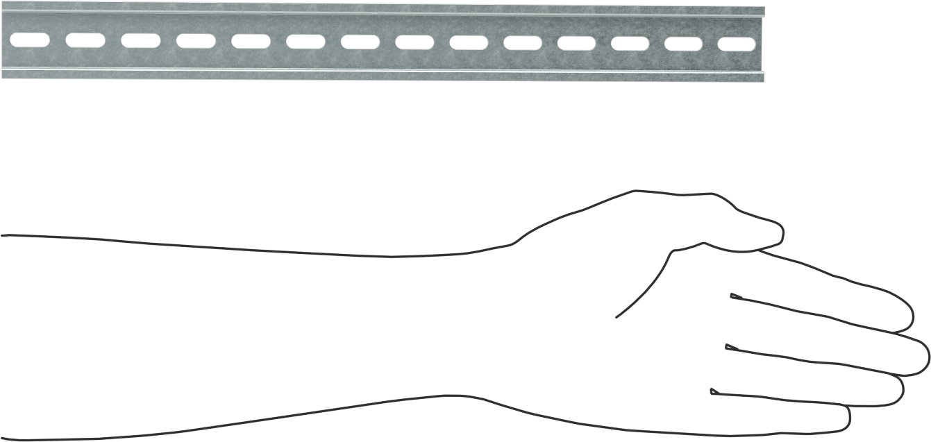 Çelik DIN 3 Ray, 13-3/4" Uzunluk