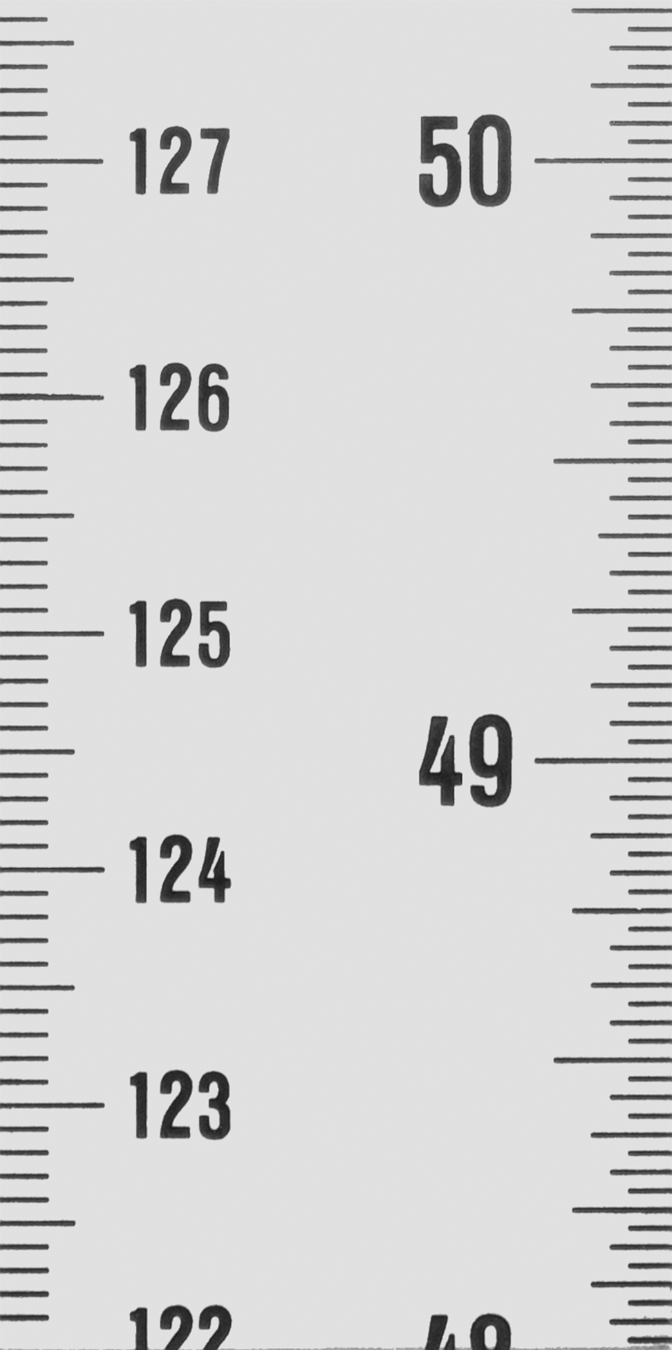 Cetvel, Dikey, Alttan Yukarıya Okur, 0“-96” Ölçer