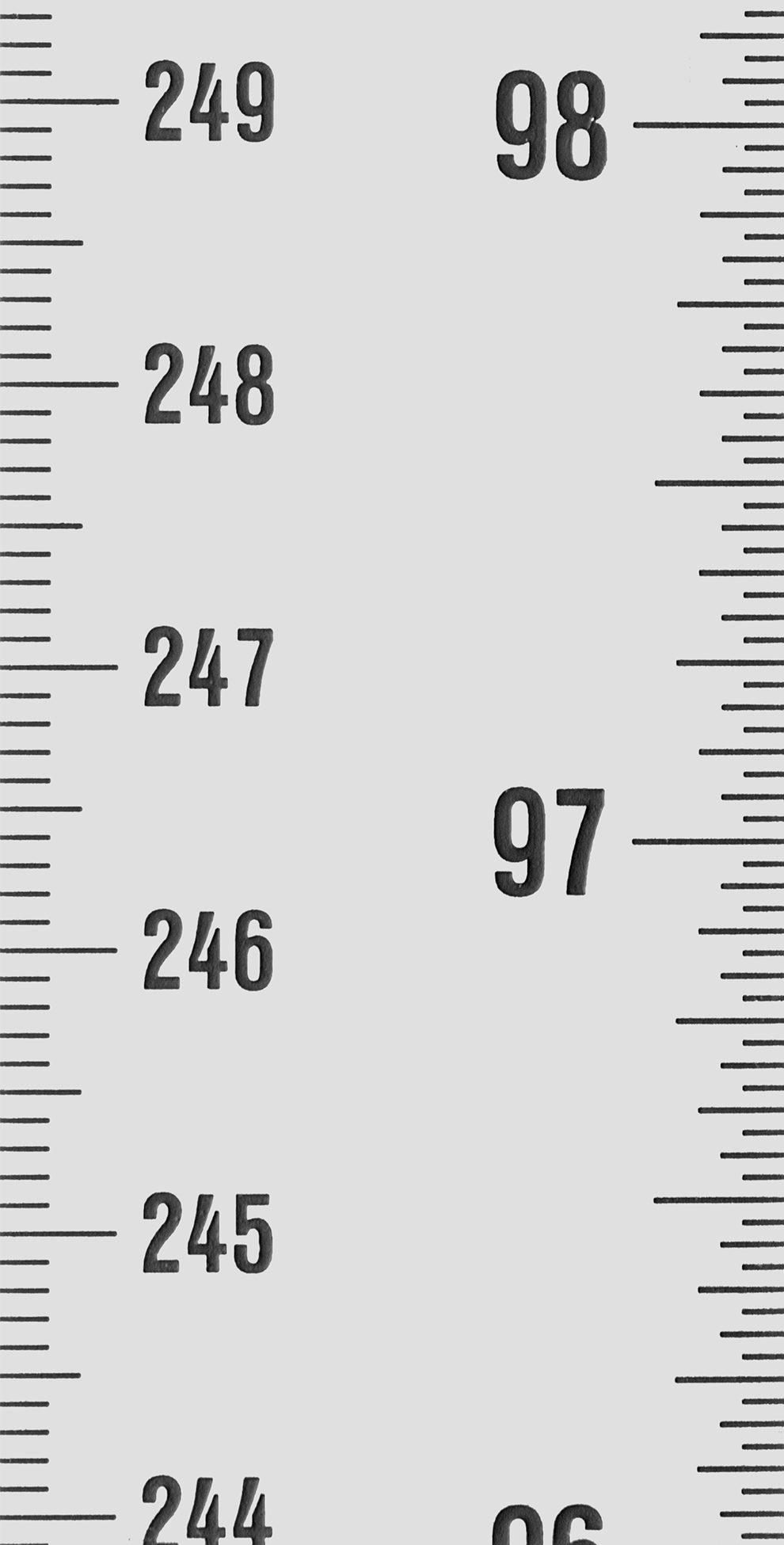 Cetvel, Dikey, Alttan Yukarıya Okur, 0“-144” Ölçer