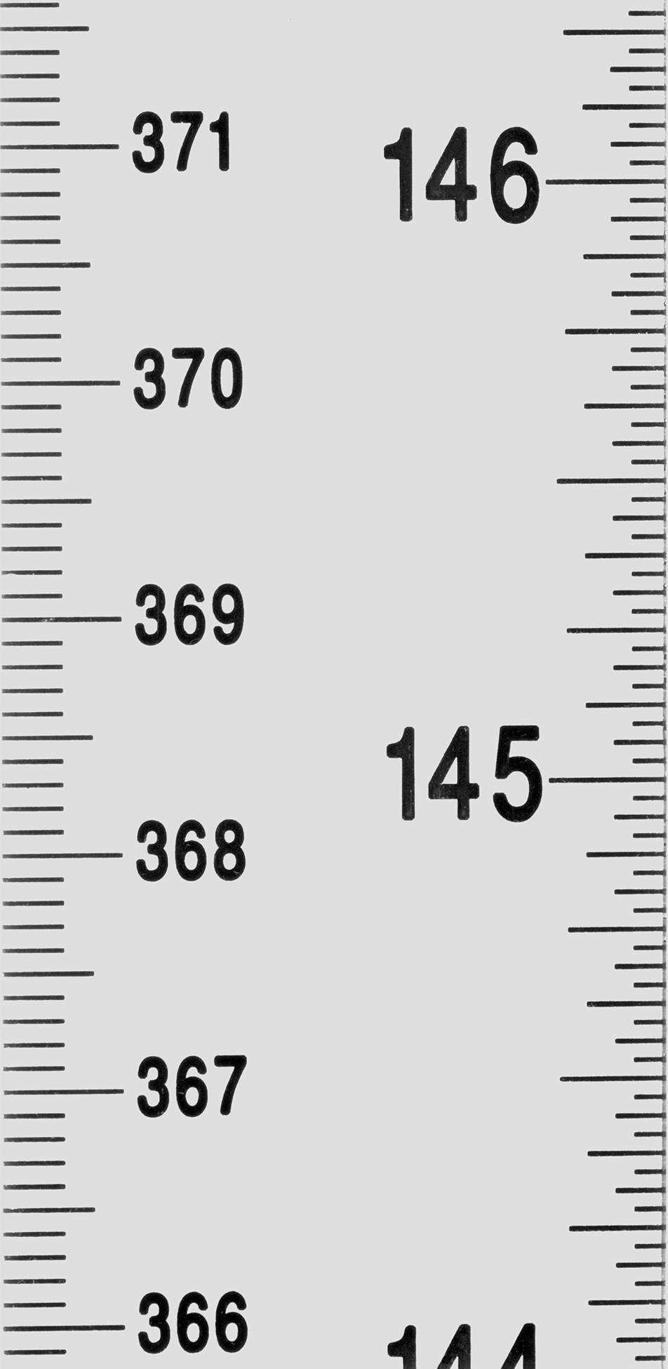 Cetvel, Dikey, Alttan Yukarıya Okur, 0“-192” Ölçer