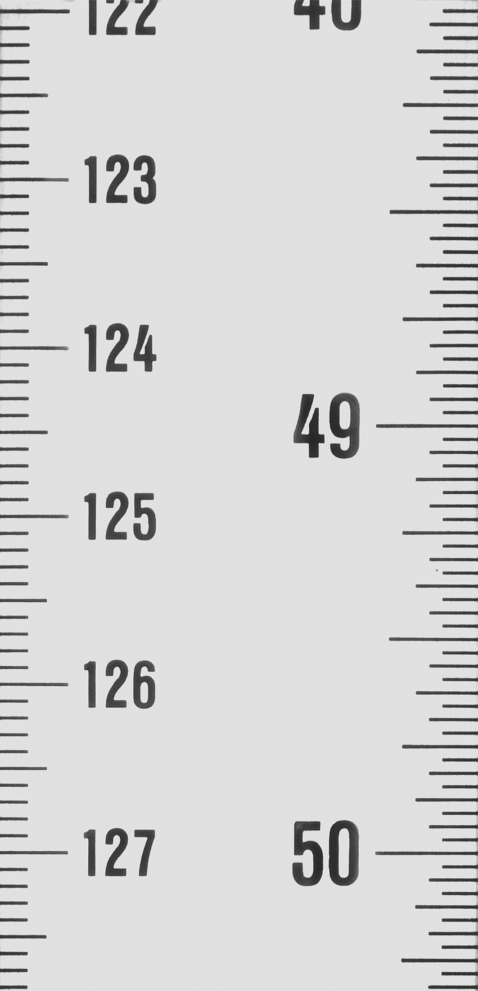 Cetvel, Dikey, Yukarıdan Aşağıya Okur, 0“-144” Ölçer