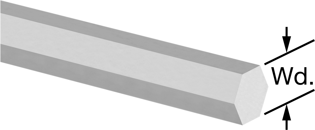 İşlenebilir 303 Paslanmaz Çelik Altıgen Çubuk, 2-3/4" Genişlik