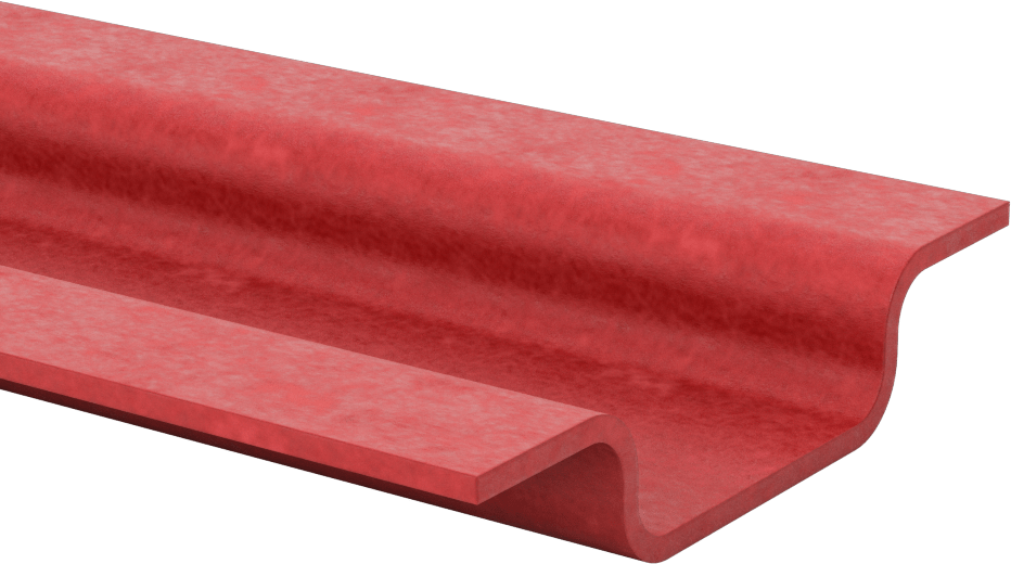 Ark Dirençli GPO3 Fiberglas Şapka Kanalı, 1/8" Duvar Kalınlığı, 4-19/32“ Genişlik x 7/8” Dış Yükseklik, 5 Fit Uzunluk