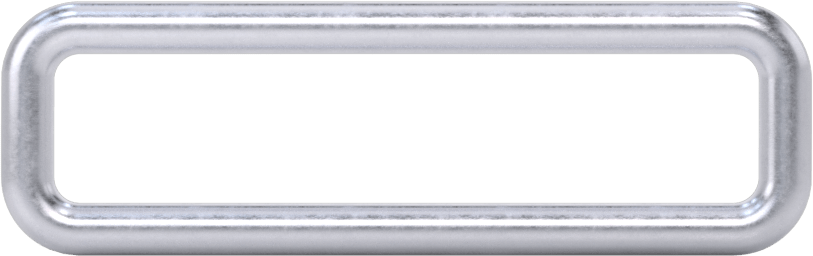 Dikdörtgen Halka, Nikel Kaplı Çelik, 1/8" Kalınlık, 2“ Uzunluk x 7/16” İç Genişlik