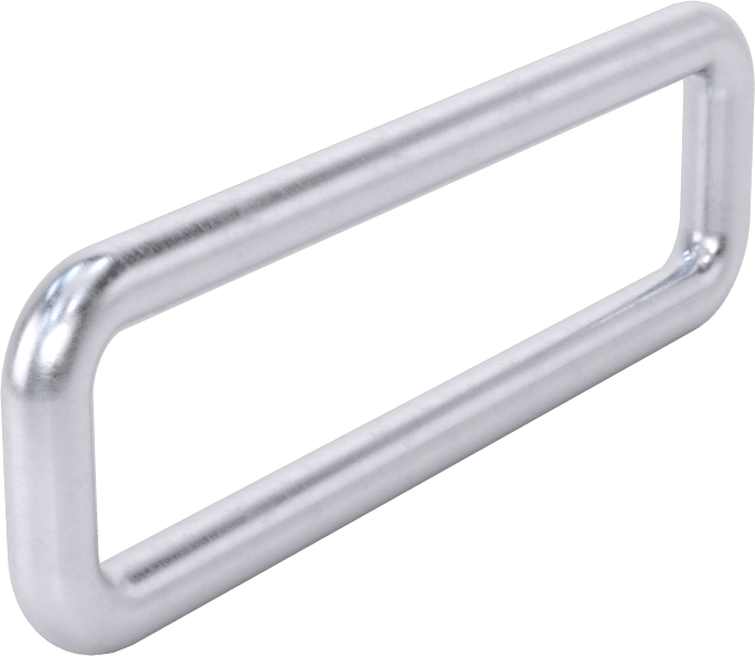 Dikdörtgen Halka, Nikel Kaplı Çelik, 1/8" Kalınlık, 2“ Uzunluk x 7/16” İç Genişlik