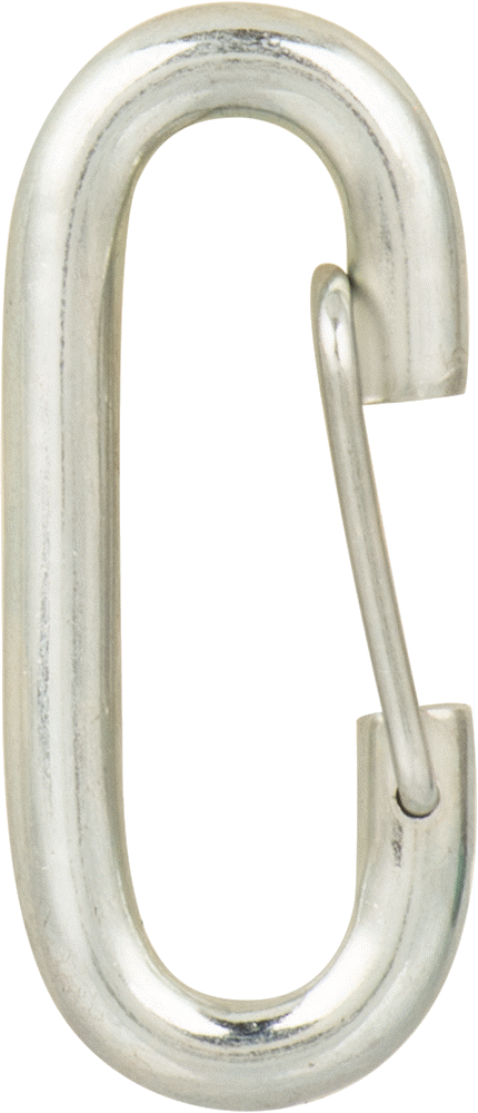 Hafif Hizmet Tipi Karabina, Çinko Kaplı Çelik, 1/4" Çıtçıt Açılma Genişliği, 1-3/8" Kullanılabilir Uzunluk