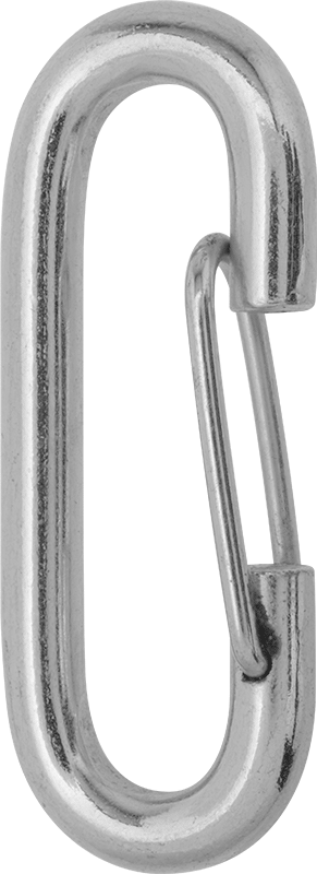Hafif Hizmet Tipi Karabina, Çinko Kaplı Çelik, 1/4" Açıklık Genişliği, 2-1/16" Kullanılabilir Uzunluk