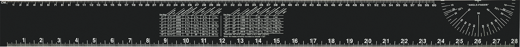 Boru Boyut Tablosu/Cetvel, 1“-6” ve 2 mm-60 cm Dış Çaplı Borular için