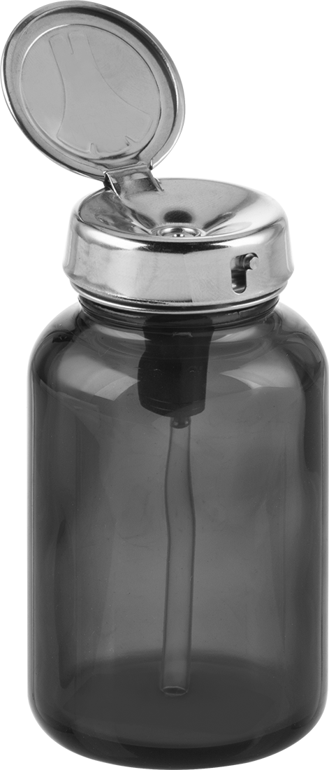Üstten Basmalı Dağıtıcı, Kilitleme Kapasiteli, Kehribar Rengi Cam, 4 FL oz Kapasite