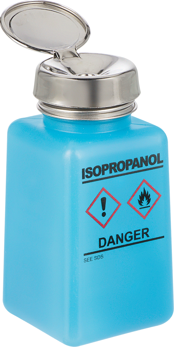 Üstten Basmalı Dağıtıcı, Statik Kontrol, İzopropanol, 6 FL oz, Mavi, Ghs Stds