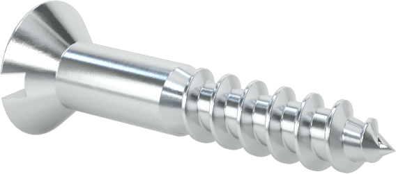 Çinko Kaplı Çelik Oluklu Düz Başlı Vidalar, Ahşap için, Numara 2 Boyut, 1/2" Uzunluk