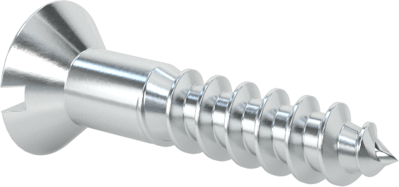 Çinko Kaplı Çelik Oluklu Düz Başlı Vidalar, Ahşap için, 3 Boyutu, 1/2" Uzunluk