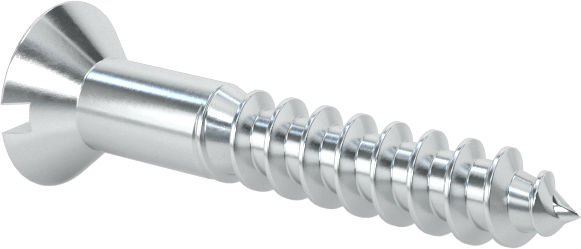 Çinko Kaplı Çelik Oluklu Düz Başlı Vidalar, Ahşap için, 3 Boyutu, 5/8" Uzunluk
