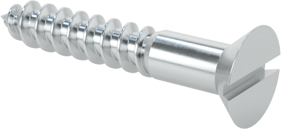 Çinko Kaplı Çelik Oluklu Düz Başlı Vidalar, Ahşap için, 3 Boyutu, 5/8" Uzunluk