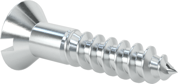 Çinko Kaplı Çelik Oluklu Düz Başlı Vidalar, Ahşap için, 5 Numara, 5/8" Uzunluk