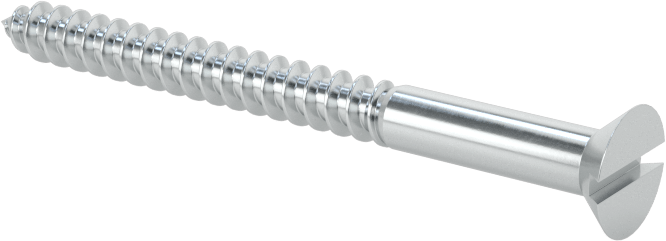 Çinko Kaplı Çelik Oluklu Düz Başlı Vidalar, Ahşap için, 5 Numara, 1-1/2" Uzunluk