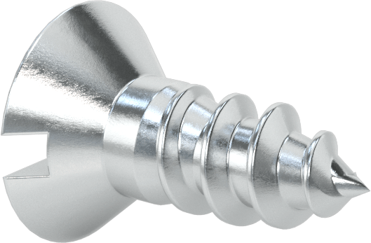 Çinko Kaplı Çelik Oluklu Düz Başlı Vidalar, Ahşap için, Numara 6 Boyut, 3/8" Uzunluk