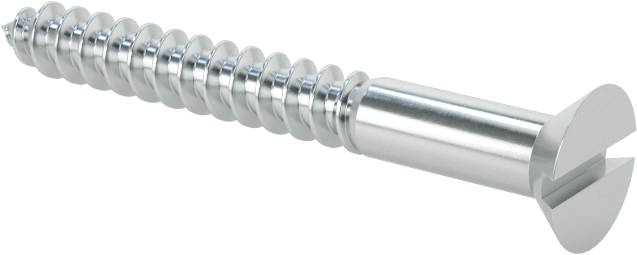 Çinko Kaplı Çelik Oluklu Düz Başlı Vidalar, Ahşap için, Numara 6 Boyut, 1-1/4" Uzunluk