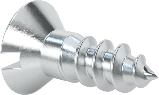 Çinko Kaplı Çelik Oluklu Düz Başlı Vidalar, Ahşap için, Numara 8 Boyut, 1/2" Uzunluk