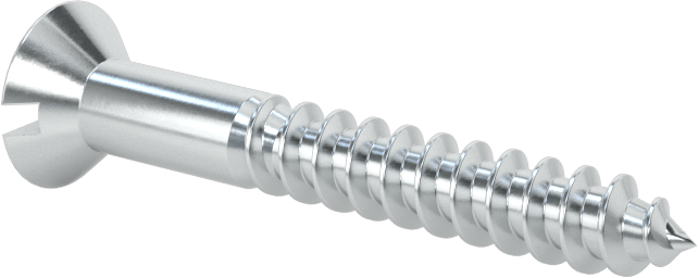 Çinko Kaplı Çelik Oluklu Düz Başlı Vidalar, Ahşap için, Numara 8 Boyut, 1-1/4" Uzunluk
