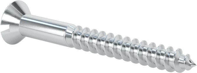 Çinko Kaplı Çelik Oluklu Düz Başlı Vidalar, Ahşap için, Numara 8 Boyut, 1-1/2" Uzunluk