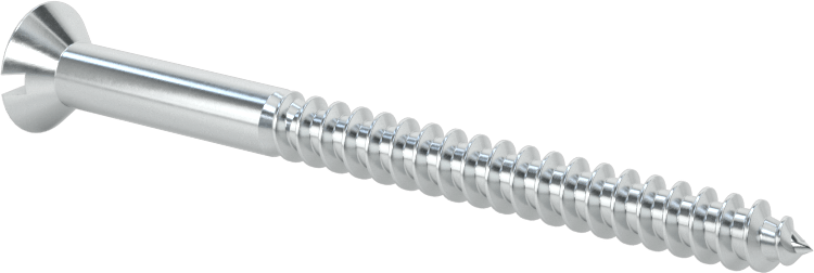 Çinko Kaplı Çelik Oluklu Düz Başlı Vidalar, Ahşap için, 10 Numaralı Boyut, 2-1/2" Uzunluk