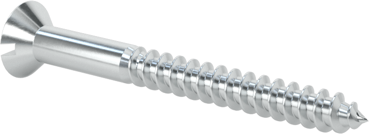 Çinko Kaplı Çelik Oluklu Düz Başlı Vidalar, Ahşap için, 14 Numaralı Boyut, 2-1/2" Uzunluk
